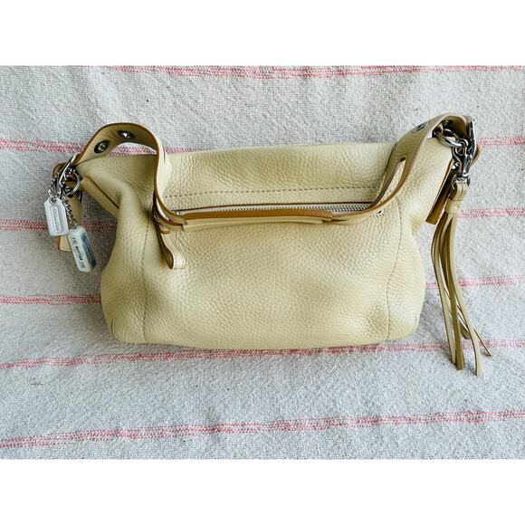 Y2K Coach 1429 Pebbled Leather Hobo Shoulder Bag Butter Yellow - Picture 4 of 11